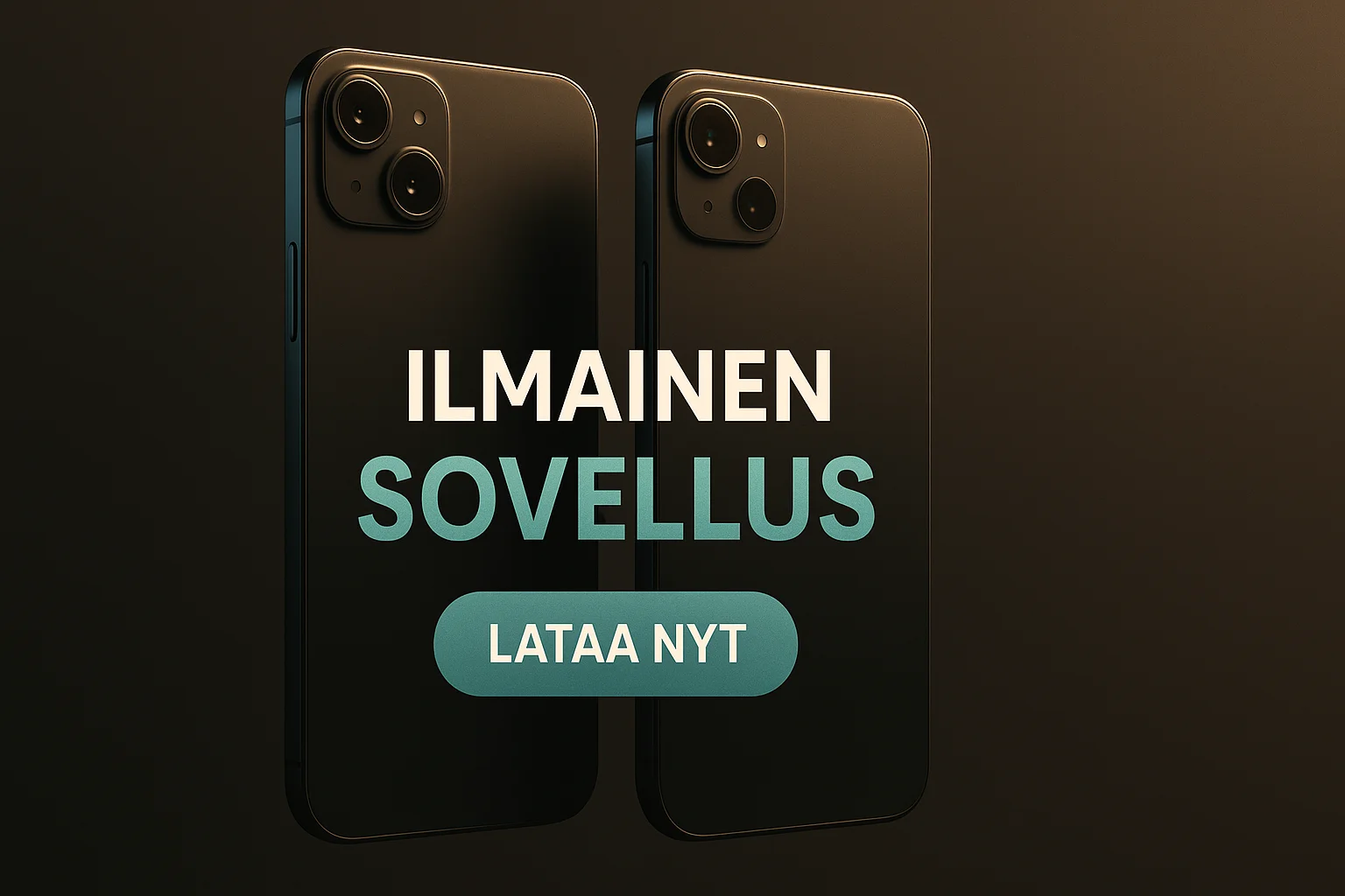 Suomalainen kasinomainosbanneri, kaksi älypuhelinta ja teksti Ilmainen Sovellus